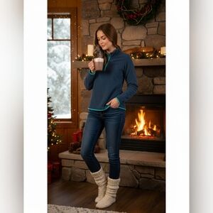 Rustic Ridge‎ Navy Blue Women's Turtleneck Pullover Sweater XL New